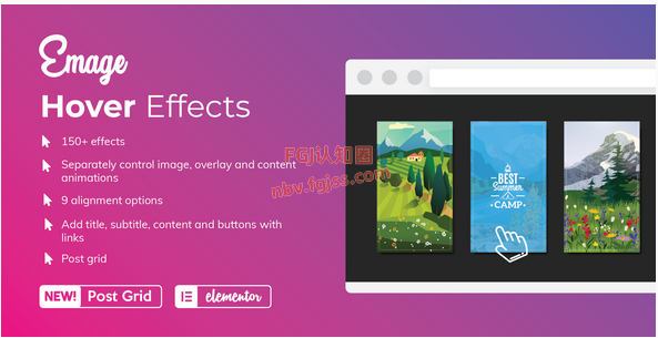 Emage - 适配 Elementor 的图像悬停效果插件 2025120608124930